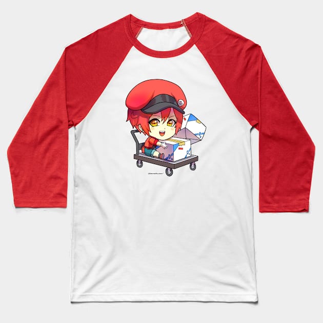 Hataraku Saibou: Cells at Work - Red Blood Cell Baseball T-Shirt by Anime Access
